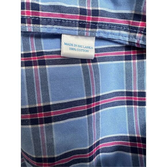 Southern Tide men’s long sleeve blue/pink plaid classic fit shirt size L #45-139 - Picture 6 of 6